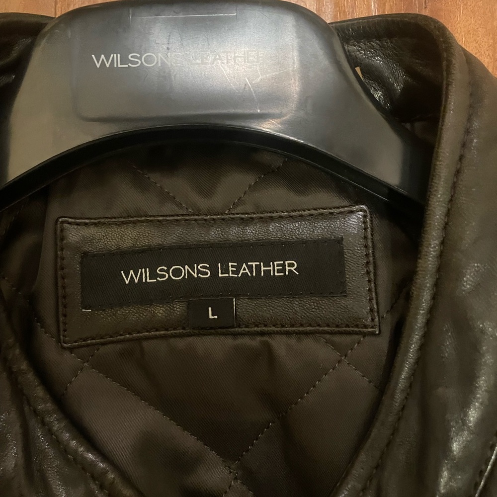 Wilsons Leather Dark Brown Quilted Jacket, motorcycle jacket